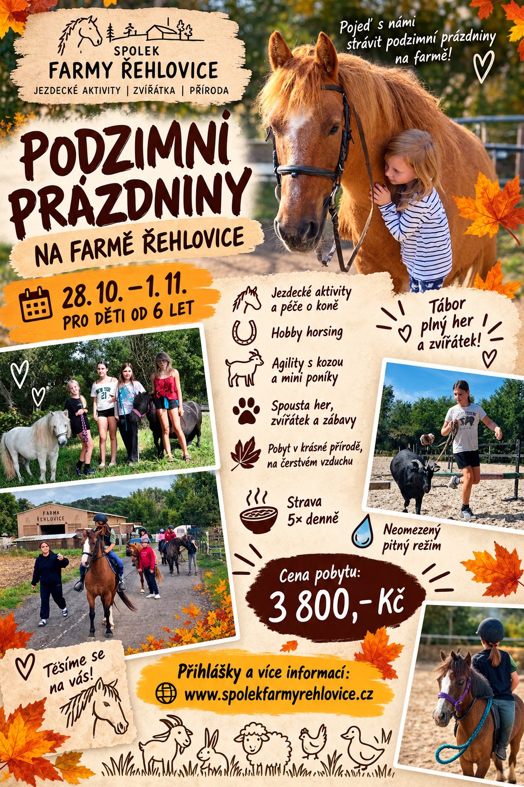 Podzinmí prázdniny na farmě plné zvířátek a hlavně koní